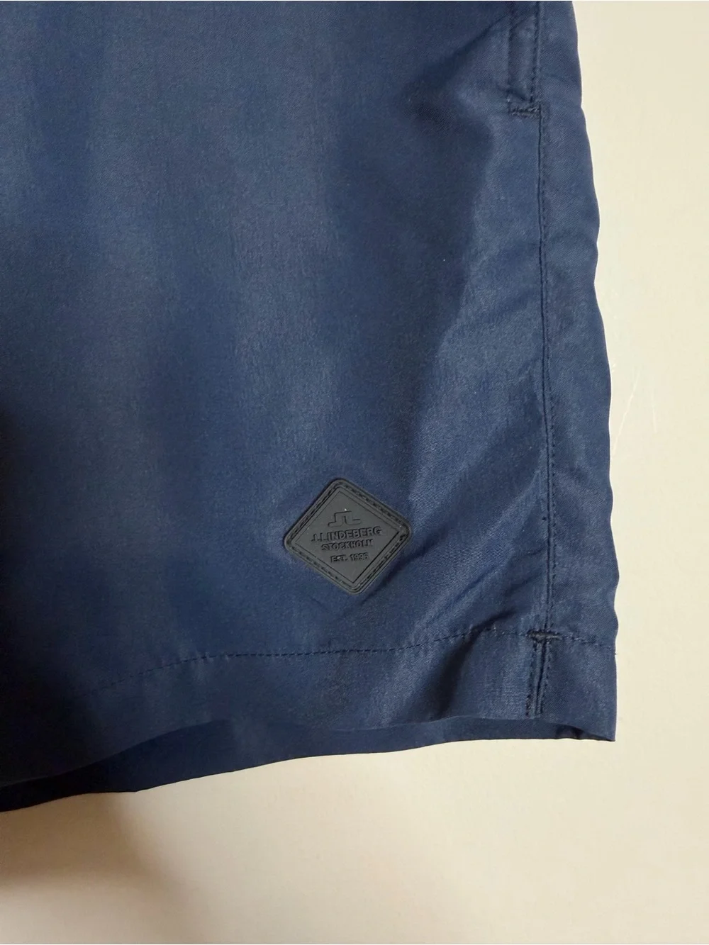 J. Lindeberg Banks Solid Swim Shorts Navy Blue Size
